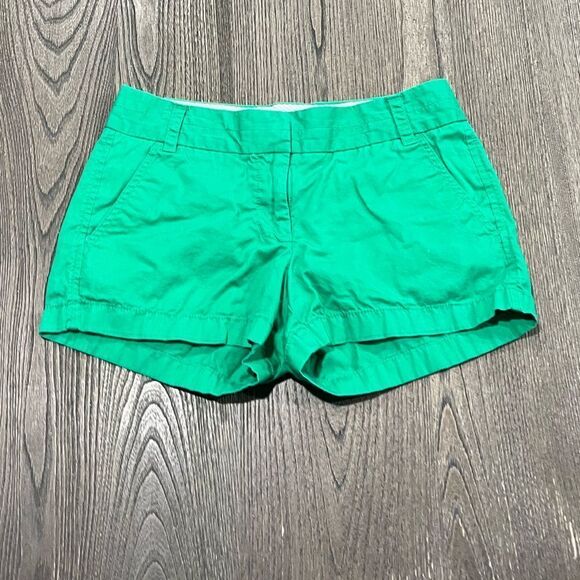 J. Crew Pants - J. Crew Chino Broken In Cotton Bright Green Shorts Size 0